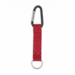 RPET-Schlüsselband mit Karabiner und Metallring farbe granatrot siebte Ansicht