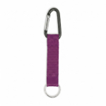 RPET-Schlüsselband mit Karabiner und Metallring farbe purpurfarben siebte Ansicht