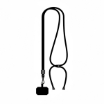 Verstellbares, bicolor RPET-Lanyard für Mobilgeräte farbe schwarz siebte Ansicht