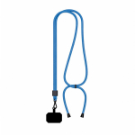 Verstellbares, bicolor RPET-Lanyard für Mobilgeräte farbe blau siebte Ansicht