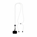 Verstellbares, bicolor RPET-Lanyard für Mobilgeräte farbe weiß siebte Ansicht