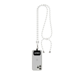 Verstellbares, bicolor RPET-Lanyard für Mobilgeräte farbe weiß
