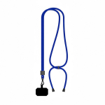 Verstellbares, bicolor RPET-Lanyard für Mobilgeräte farbe stahlblau siebte Ansicht