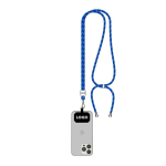 Verstellbares, bicolor RPET-Lanyard für Mobilgeräte farbe köngisblau