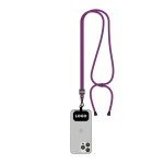 Verstellbares, bicolor RPET-Lanyard für Mobilgeräte farbe purpurfarben