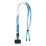 Polyester-Handyhalter mit 2 Haken und Handy-Patch farbe weiß Ansicht mit Druckbereich