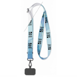 Verstellbares RPET-Kartenlanyard zum Sublimieren farbe weiß Ansicht mit Druckbereich