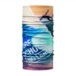 Multifunktionaler Schlauchschal mit Logo aus recyceltem Polyester farbe weiß