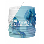 Schlauchschal aus Polyester als Werbemittel, 100 % personalisierbar farbe weiß Ansicht mit Druckbereich