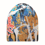 Polyester Beanie in Einheitsgröße mit doppellagiger Ausführung farbe weiß