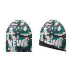 Doppellagige Polyester-Beanie in Einheitsgröße, vollflächig bedruckbar farbe weiß