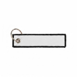 Gewebter Schlüsselanhänger aus Polyester mit Ring mit Logo bestickbar farbe schwarz siebte Ansicht