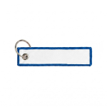 Gewebter Schlüsselanhänger aus Polyester mit Ring mit Logo bestickbar farbe blau siebte Ansicht