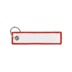 Gewebter Schlüsselanhänger aus Polyester mit Ring mit Logo bestickbar farbe rot siebte Ansicht