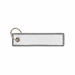 Gewebter Schlüsselanhänger aus Polyester mit Ring mit Logo bestickbar farbe grau siebte Ansicht