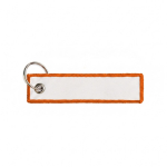 Gewebter Schlüsselanhänger aus Polyester mit Ring mit Logo bestickbar farbe orange siebte Ansicht
