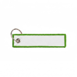 Gewebter Schlüsselanhänger aus Polyester mit Ring mit Logo bestickbar farbe apfelgrün siebte Ansicht