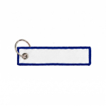 Gewebter Schlüsselanhänger aus Polyester mit Ring mit Logo bestickbar farbe stahlblau siebte Ansicht