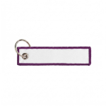 Gewebter Schlüsselanhänger aus Polyester mit Ring mit Logo bestickbar farbe purpurfarben siebte Ansicht