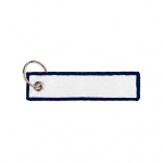 Gewebter Schlüsselanhänger aus Polyester mit Ring mit Logo bestickbar farbe ultramarinblau siebte Ansicht