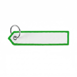 Gewebter mit Logo bestickbarer Schlüsselanhänger mit dreieckigem Ende farbe grün siebte Ansicht