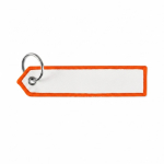 Gewebter mit Logo bestickbarer Schlüsselanhänger mit dreieckigem Ende farbe orange siebte Ansicht