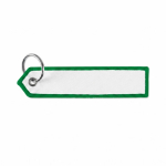 Gewebter mit Logo bestickbarer Schlüsselanhänger mit dreieckigem Ende farbe flaschengrün siebte Ansicht
