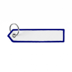 Gewebter mit Logo bestickbarer Schlüsselanhänger mit dreieckigem Ende farbe stahlblau siebte Ansicht