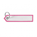 Gewebter mit Logo bestickbarer Schlüsselanhänger mit dreieckigem Ende farbe pink siebte Ansicht