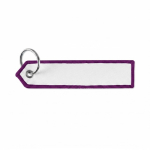 Gewebter mit Logo bestickbarer Schlüsselanhänger mit dreieckigem Ende farbe purpurfarben siebte Ansicht