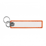 Gewebter bestickbarer Polyester-Schlüsselanhänger mit doppeltem Ring farbe orange siebte Ansicht
