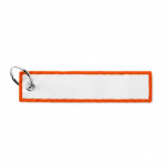Gewebter Schlüsselanhänger aus Polyester, mit Logo zu besticken farbe orange siebte Ansicht