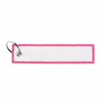 Gewebter Schlüsselanhänger aus Polyester, mit Logo zu besticken farbe pink siebte Ansicht
