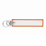 Gewebter bestickbarer Polyester-Schlüsselanhänger mit Doppelring farbe orange siebte Ansicht