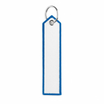 Gewebter Schlüsselanhänger mit Logo Druck mit dreieckigem Ende farbe blau siebte Ansicht