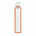 Gewebter Schlüsselanhänger mit Logo Druck mit dreieckigem Ende farbe orange siebte Ansicht