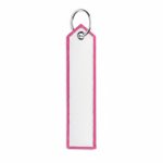 Gewebter Schlüsselanhänger mit Logo Druck mit dreieckigem Ende farbe pink siebte Ansicht