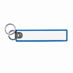 Gewebter Schlüsselanhänger mit Doppelring beidseitig bedruckbar farbe blau siebte Ansicht