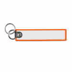 Gewebter Schlüsselanhänger mit Doppelring beidseitig bedruckbar farbe orange siebte Ansicht