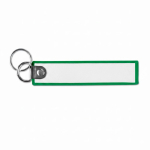 Gewebter Schlüsselanhänger mit Doppelring beidseitig bedruckbar farbe flaschengrün siebte Ansicht