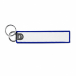 Gewebter Schlüsselanhänger mit Doppelring beidseitig bedruckbar farbe stahlblau siebte Ansicht