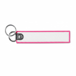 Gewebter Schlüsselanhänger mit Doppelring beidseitig bedruckbar farbe pink siebte Ansicht