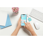 Quadratischer PVC Schlüsselanhänger mit vorprogrammiertem NFC farbe weiß