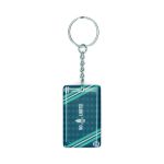 Rechteckiger PVC Schlüsselanhänger mit vorprogrammiertem NFC farbe weiß