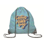 Kordelzug Polyester Rucksack 100% bedruckbar mit schwarzen PU Ecken farbe weiß