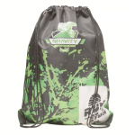 Kordelzug Polyester Rucksack 100% bedruckbar mit schwarzen PU Ecken farbe weiß