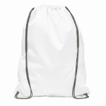 Kordelzug RPET Rucksack mit schwarzen Kordeln, 100% bedruckbar farbe weiß siebte Ansicht