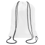 Großer Kordelzug Rucksack aus Polyester mit schwarzen Kordeln farbe weiß siebte Ansicht