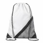 Kordelzug Rucksack aus Polyester mit Netz Tasche auf der Vorderseite farbe weiß siebte Ansicht