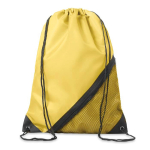 Kordelzug Rucksack aus Polyester mit Netz Tasche auf der Vorderseite farbe weiß